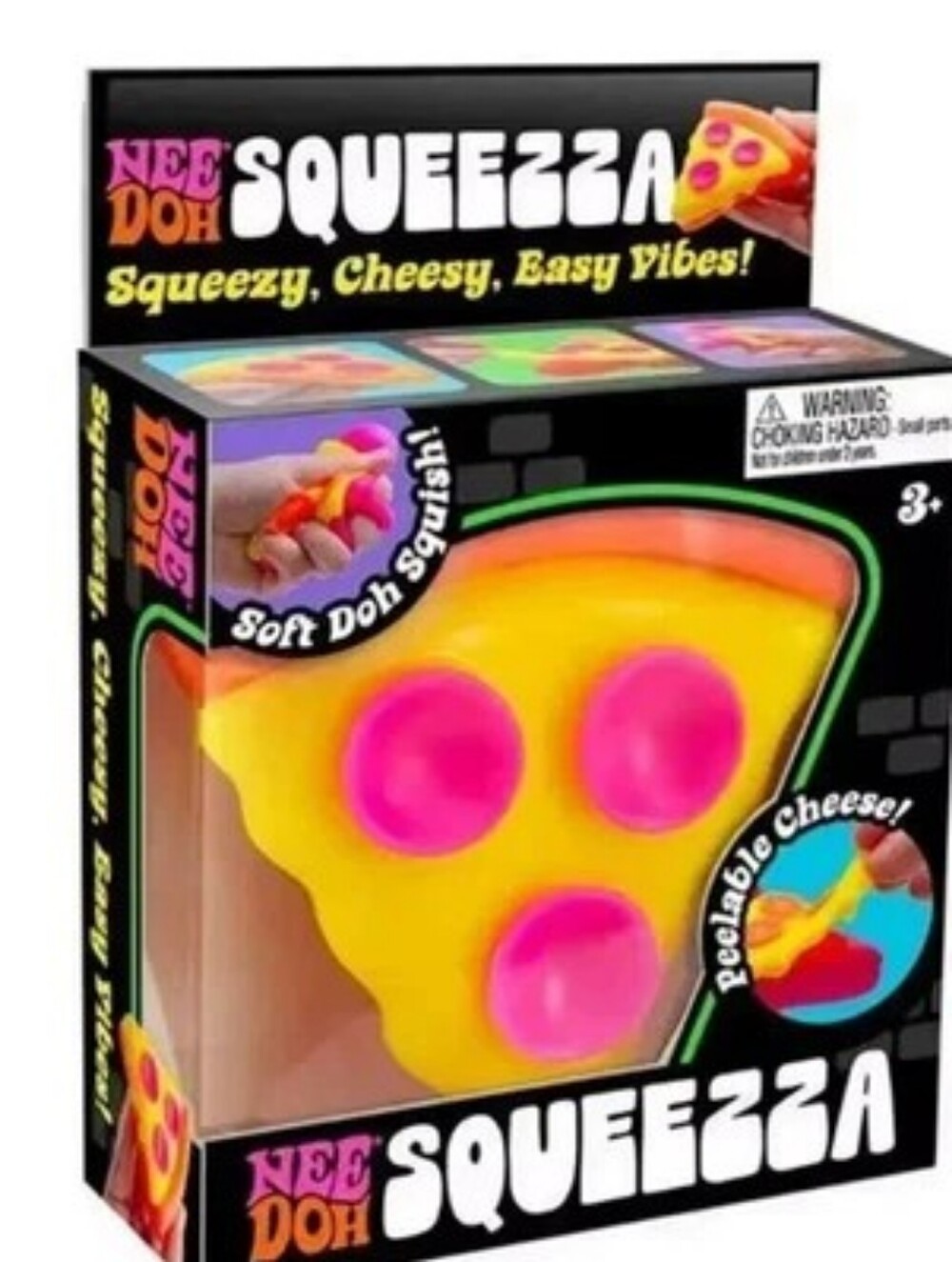 Needoh Squeezza Yellow & Pink Pizza, Squishy Toy, Pizza NeeDoh